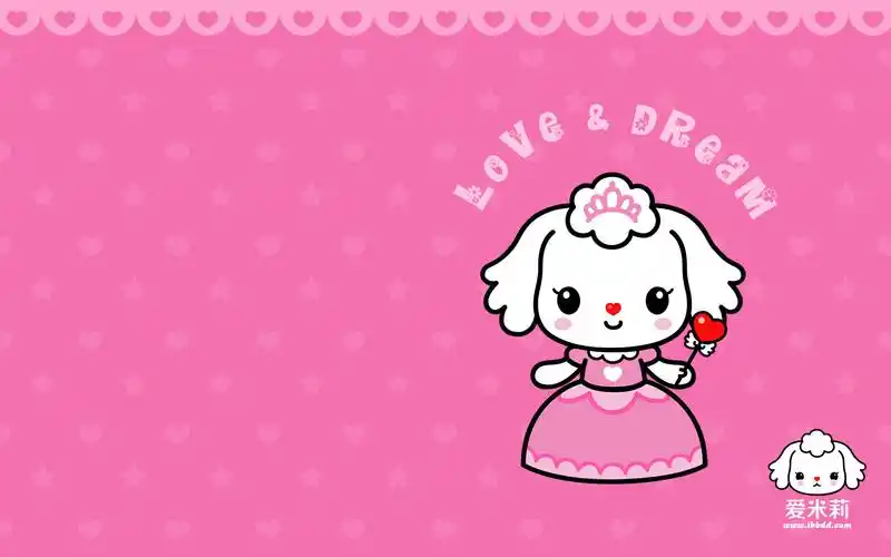 爱米莉 招财童子 可爱卡通 粉红色壁纸壁纸图片