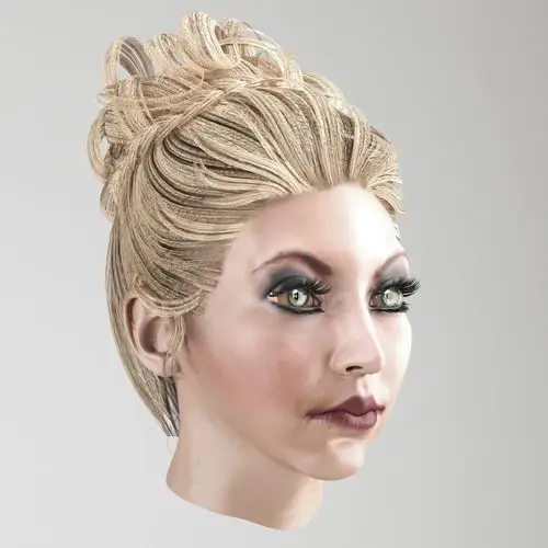 女性头发低聚3d模型