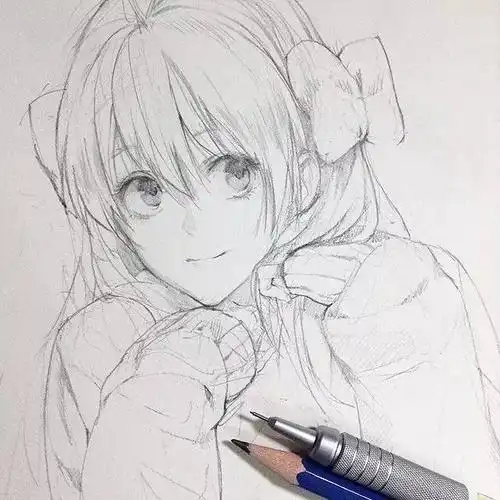 插画师原稿,没了色彩动漫手绘却更加灵动!