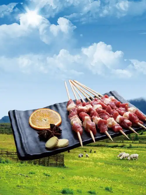 烧烤肉串海报背景素材