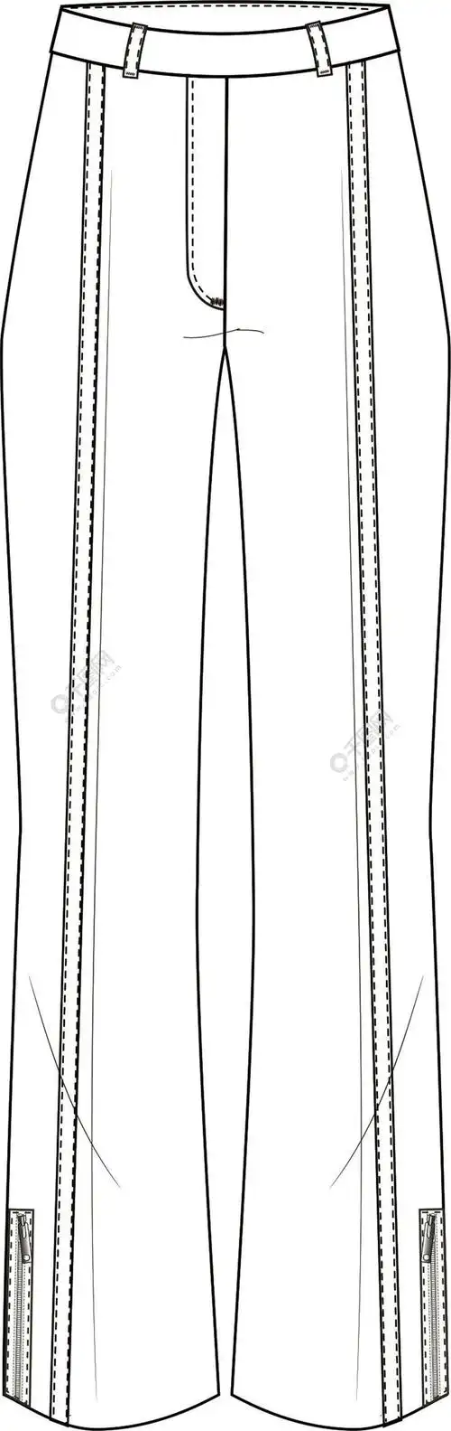 服装设计裤子款式牛仔裤女装矢量模板免费下载_eps格式_编号36166026