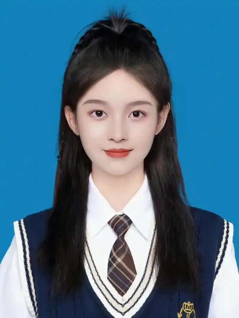 甜美小姐姐最新证件照模板,好看的丸子头好适 - 抖音