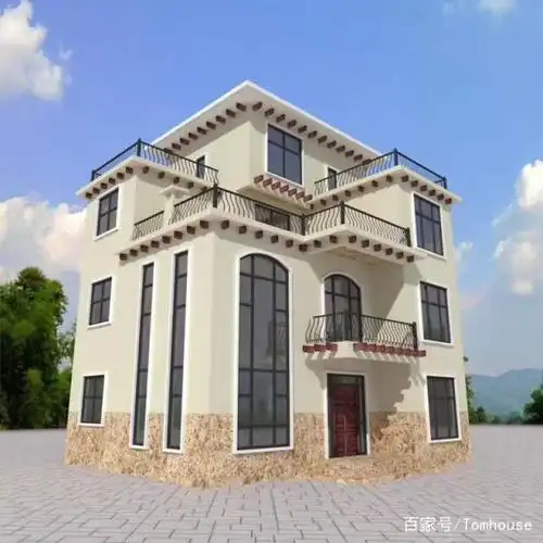 农村三层半自建房别墅设计