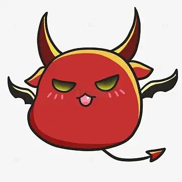 红色手绘卡通小恶魔万圣节元素