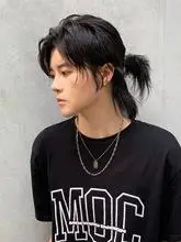 狼尾假发长发男日系帅气武士头夏季透气军训发型鲻鱼头自然全头套