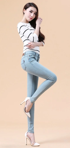 牛仔裤女春夏新款韩版潮浅色弹力修身显瘦小码小脚裤铅笔长裤-tmall.