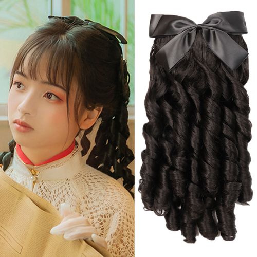 民国假发女卷发罗马卷长发复古旗袍发型金粉世家白秀珠lolita马尾