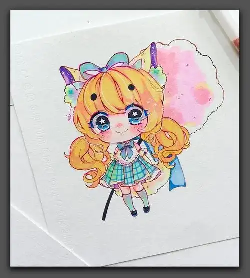 马克笔卡通q版人物绘画素材图片