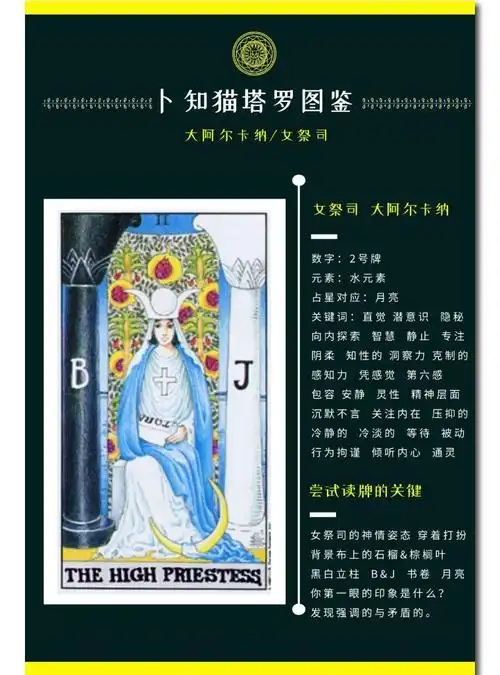 塔罗78张词典-女祭司牌解读教程