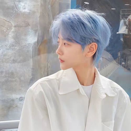 白灰海王红闷青色金黄色染发膏男士专用 冰蓝色【头发有9度黄】【图片