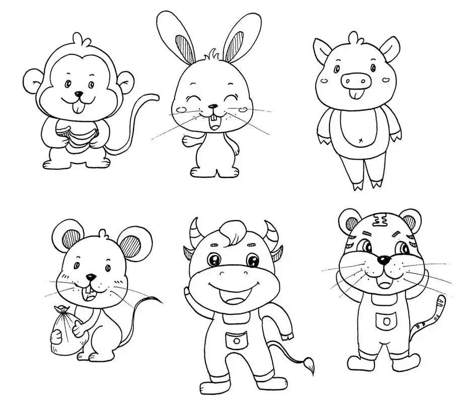 96十二生肖 简笔画93 画个简笔画 一起打卡 学起来 有问题的可以