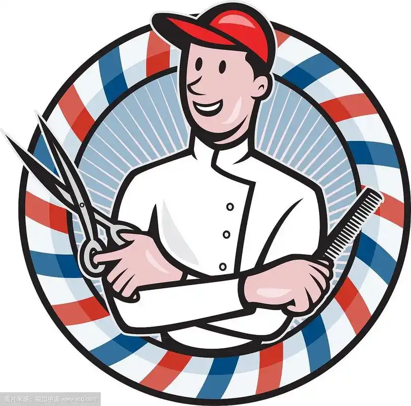 理发师与剪刀和梳子卡通