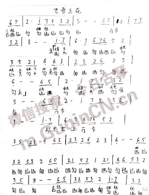 飞雪玉花古琴谱两种