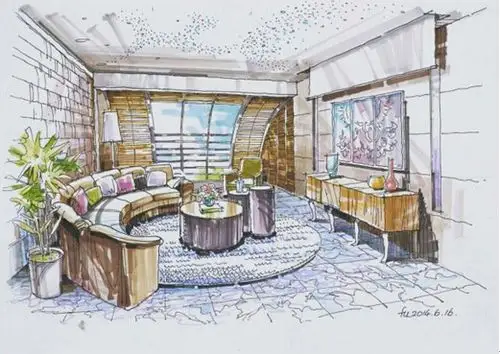 鹅岭峰室内装修手绘图