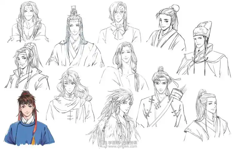 古风男性的发型设计