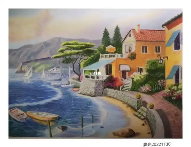 彩铅风景画海景房