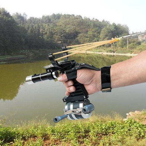 弹弓射鱼神器捕鱼弹弓鱼镖射鱼神器弹弓渔轮皮筋鱼镖成人打鱼套餐