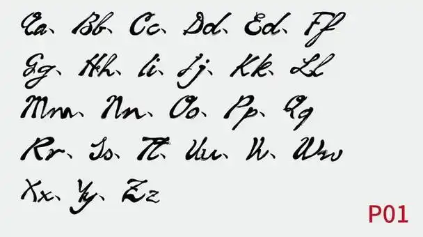 4种26个英文字母潦草写法(含大小写)