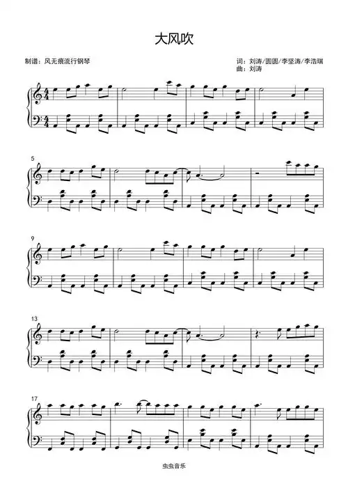 c调大风吹王赫野简易动听
