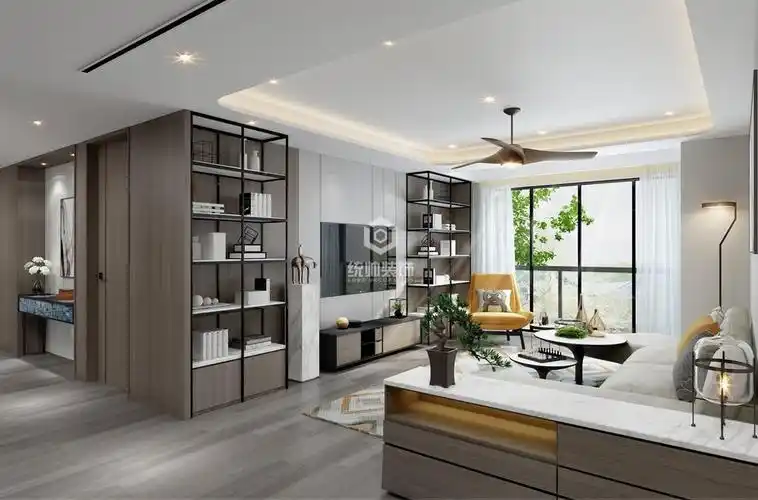 上海周边蓝滨嘉苑118平现代简约三房两厅两卫装修效果图 - 统帅装饰