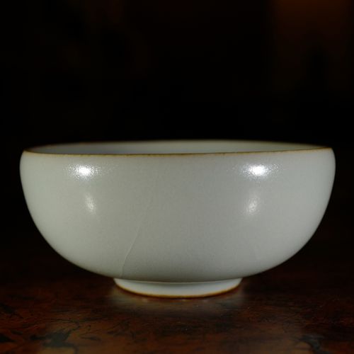 龙圣华苑 汝瓷早期仿汝釉天青开片平口杯/鼎字款仿汝釉主人杯