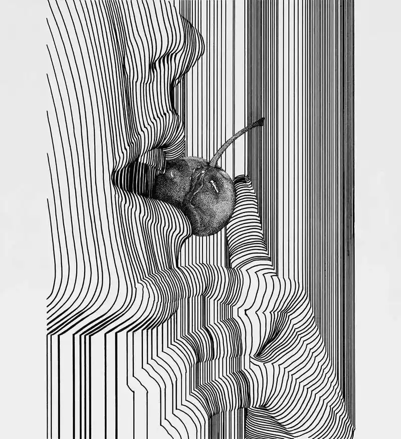 看这些流动的线条～～把物体描绘得多么立体! 纸张明明是平 - 抖音