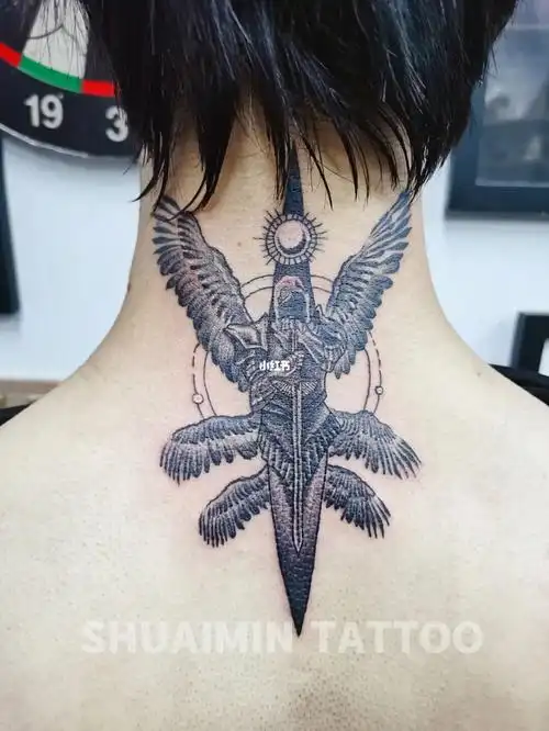 六翼天使纹身,天使纹身图.#九江纹身  #纹身  #九江洗纹身