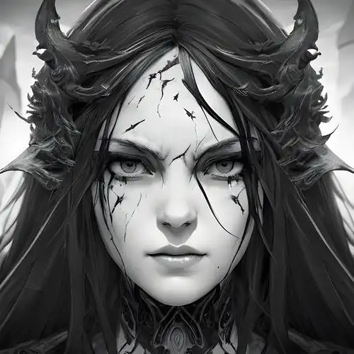 黑暗丧风黑白女头像