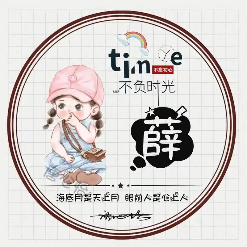 微信头像,姓氏头像,36张可爱姓氏谐音梗艺术签名头像,不要错过