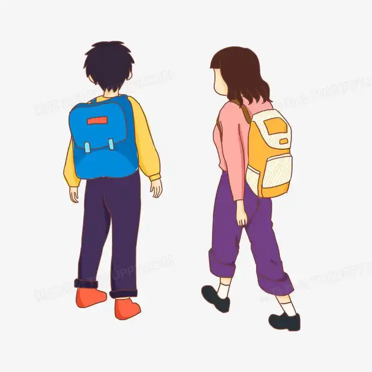 学生背影创意元素》,由迷南文化传媒(上海)有限公司设计师张小婷于