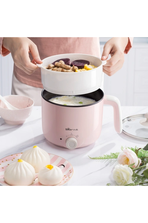 小熊宿舍学生小锅多功能家用火锅煮面神器寝室小功率小电锅1-2人3