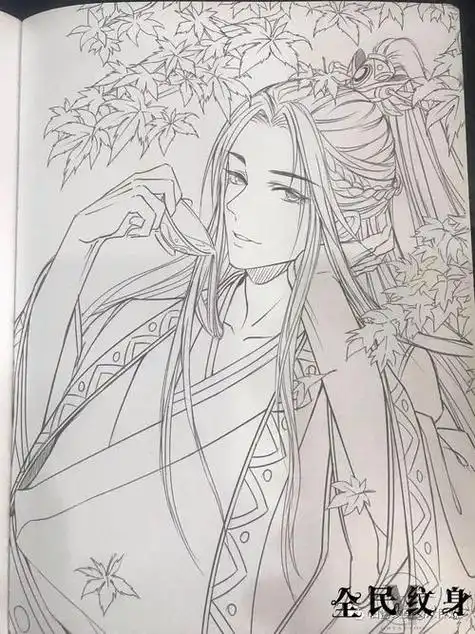 古风线稿q版线稿萌系二次元动漫绘画线稿可临摹填色铅笔线描古风人物