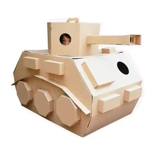 儿童玩具纸箱汽车大模型创意纸壳坦克军事幼儿园手工制作材料纸板