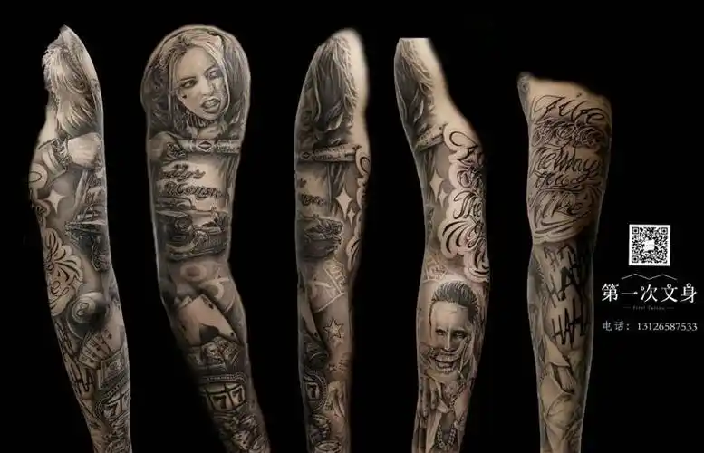 欧美花臂纹身图片手臂欧美写实纹身图案