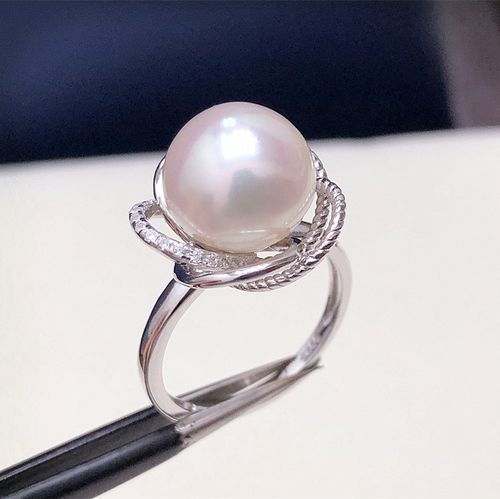 特价珍珠戒指女纯银天然淡水