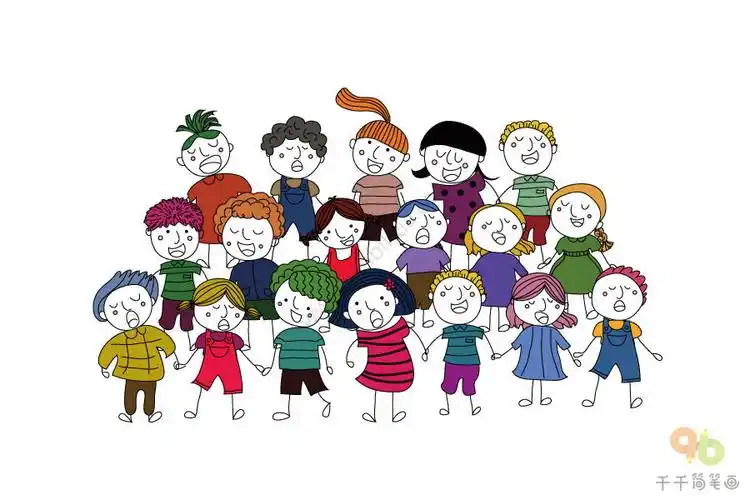 全世界的儿童是一家简笔画