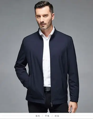 花花公子春秋男士外套男立领商务休闲中年男装衣服中老年人夹克男款
