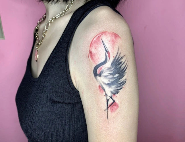 2020最新仙鹤纹身图案大全男女最火仙鹤纹身设计