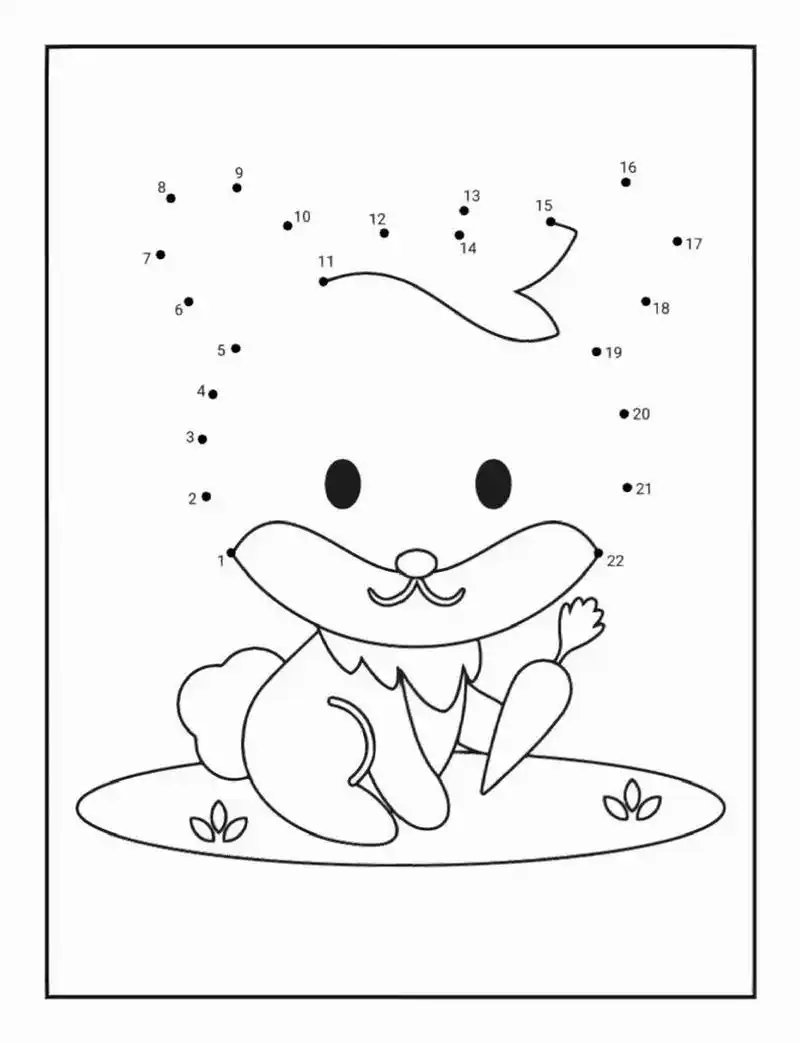 小动物涂色--打卡54 先按数字顺序连线,再涂色.