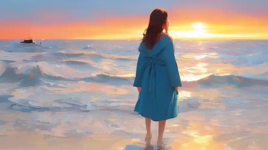 人物背景图,海边漫步🏖️