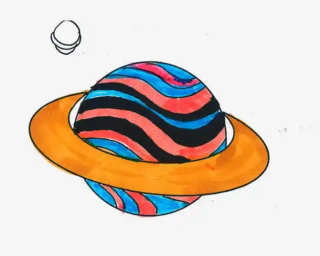 星球简笔画步骤如下