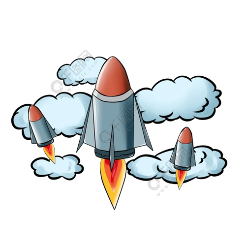 创意升空的导弹插画