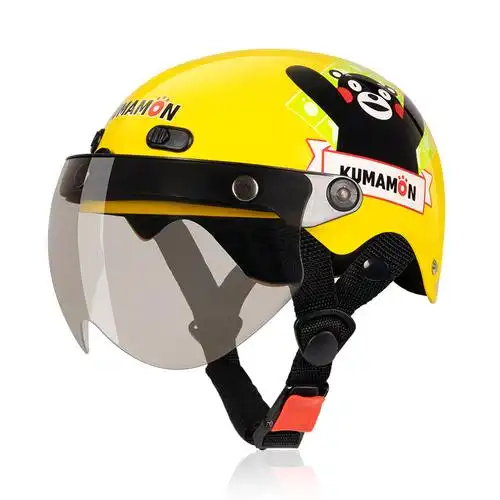 nuh儿童熊本熊电动电瓶车头盔可爱男孩四季女孩摩托车头盔