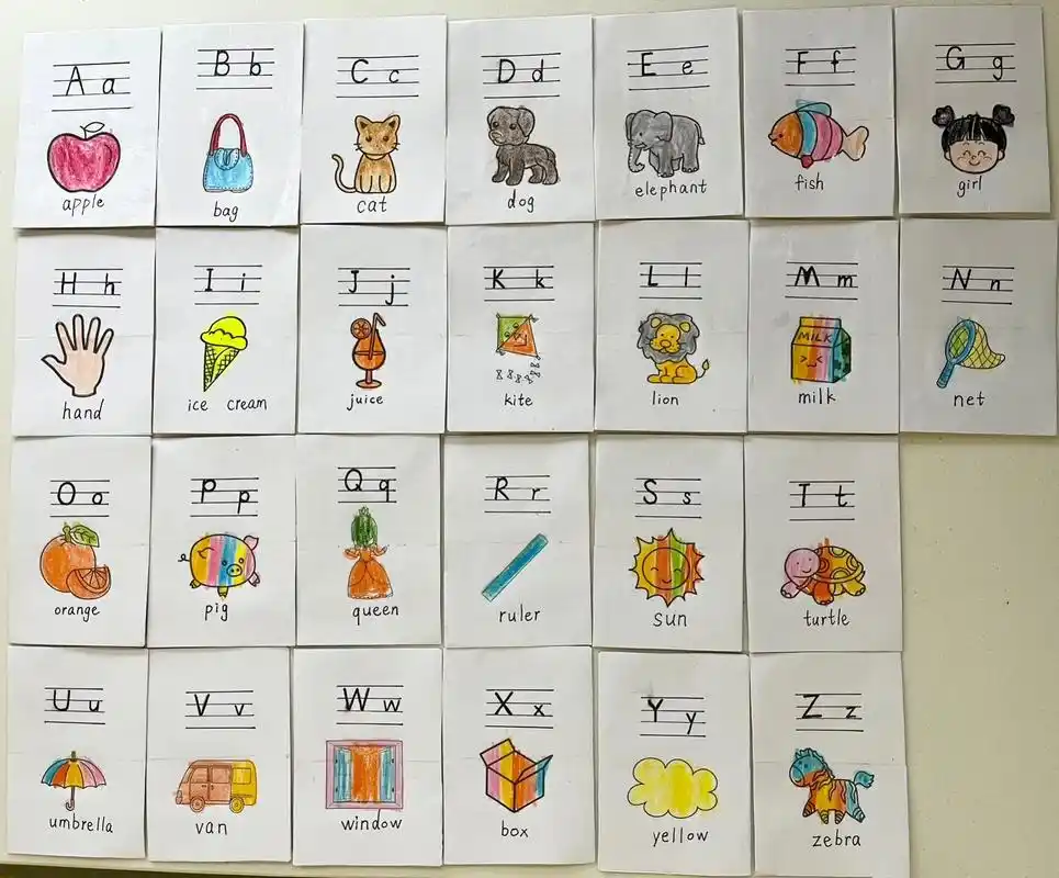 #手工字母卡片 #英文字母卡片附上教程:网上搜索下适合的图 - 抖音