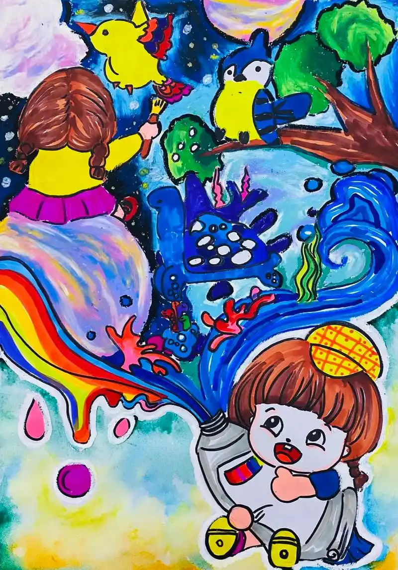 创意美术#儿童绘画 - 抖音