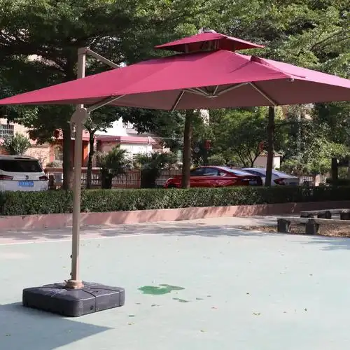 户外遮阳伞方形别墅庭院伞花园大太阳伞室外岗亭伞罗马伞侧立伞