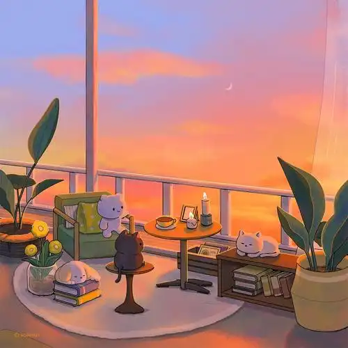 10张超治愈的卡通日常生活插图