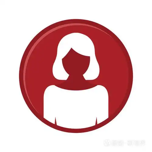 女人的图标女性网站标志平艺术对象女孩的轮廓阿凡达图片应用圆的红色
