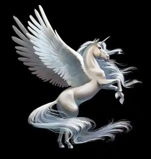 日落下的神奇的独角兽