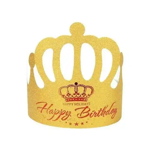 金卡生日皇冠帽蛋糕装饰生日帽蛋糕帽儿童生日卡通party用品帽子小